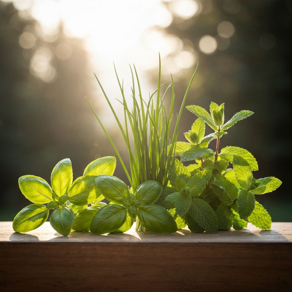 Kräuter im Sonnenlicht
